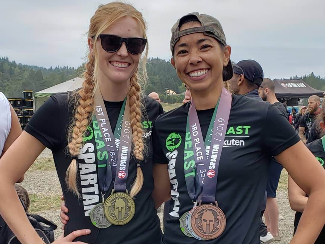 Kirsten Langmack and Susan Kurtyka Spartan podium